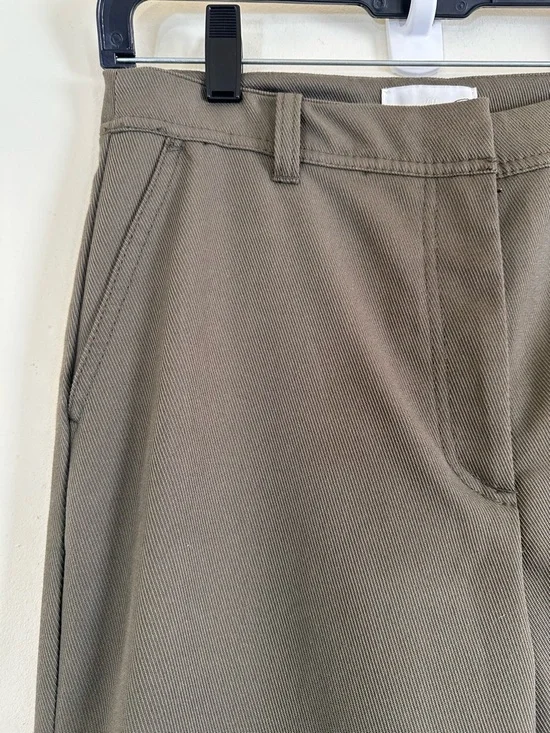 H&M Wide Leg Trousers Khaki Green Size 6 - Picture 6 of 13